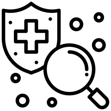 shield protection security safety search simple line icon