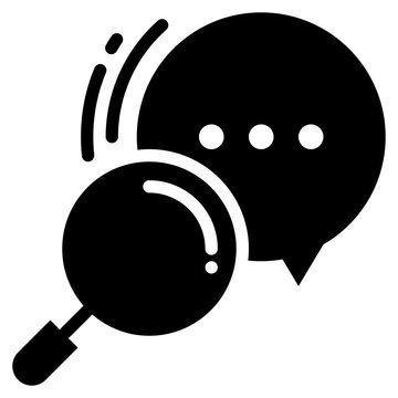 chat talking speech community search solid glyph icon