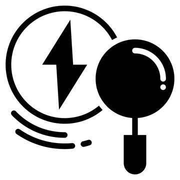 energy power charge recharge search solid glyph icon