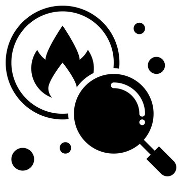 fire hot danger search solid glyph icon