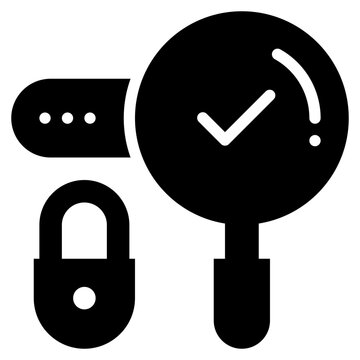 key lock password security search solid glyph icon