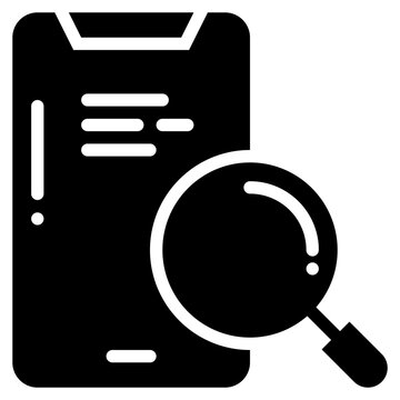 mobile online communication search solid glyph icon