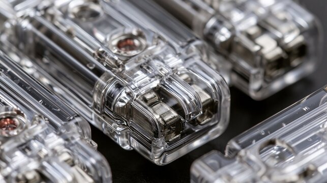 Detailed medium shot of sealed automotive connector overmolding capturing protective plastic encapsulation sealing metal terminals to prevent moisture and corrosion in harsh