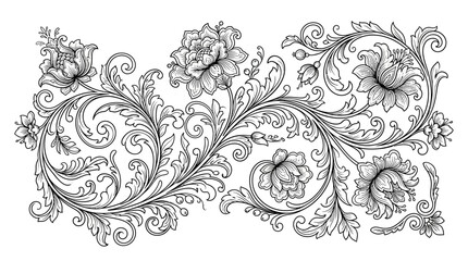 Intricate floral design with swirling patterns. © Yusuf