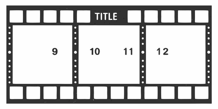 Film Strip Vector Graphic With Numbered Frames And White Centers