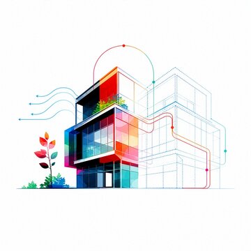 Building Digital Twin Smart Infrastructure Illustration