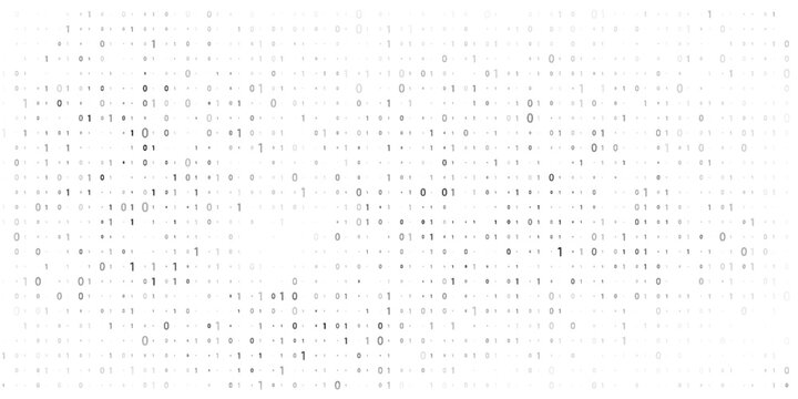 Abstract binary code wave of ones and zeros. Vector graphic pattern with digital stream