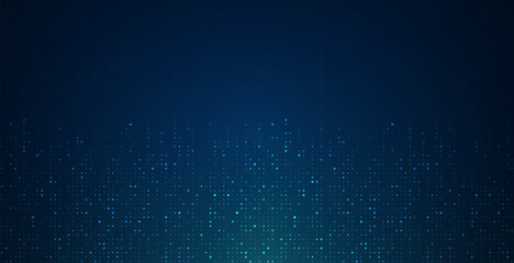 Naklejka na ściany i meble Digital technology background. Digital data square blue pattern pixel background