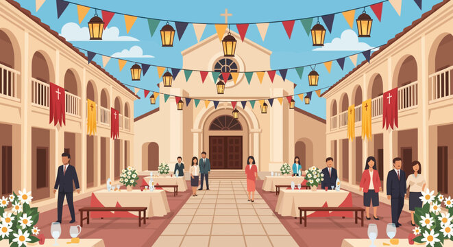 Assumption of Mary Church Courtyard Exterior Architecture Religious Landmark