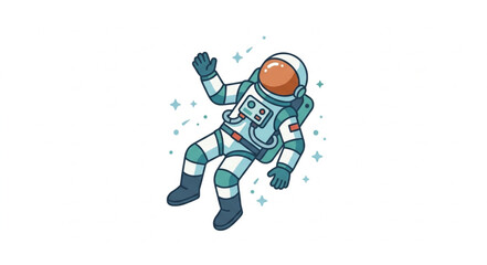 Astronaut floating in outer space with stars. © Revan