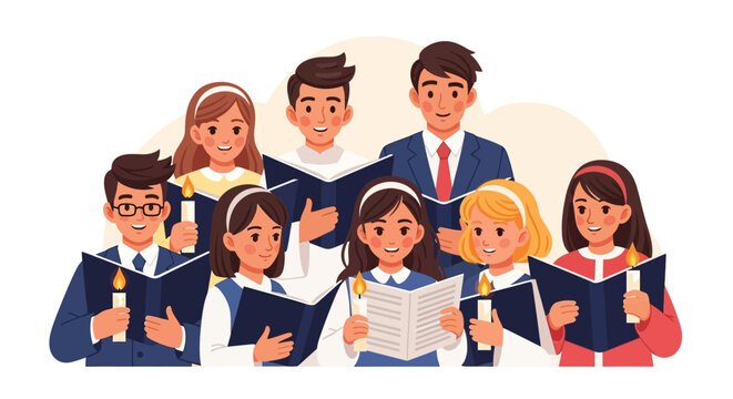 Young Choir Members in Harmonious Rehearsal Practicing Vocal Music Together