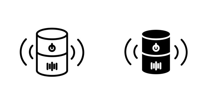 Smart speaker icon on white background, editable stroke svg 10