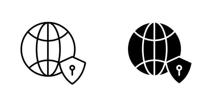Vpn icon on white background, editable stroke svg 10