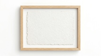 Fototapeta premium Minimalist Framed Artwork with Torn Paper Layers.