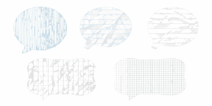 Speech Bubbles With Grid And Line Patterns Vector Illustration