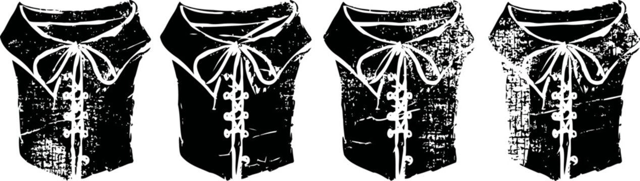 vintage lace up corset illustrations set four different antique victorian bodices with bow ties and button details