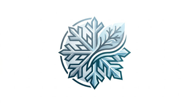 Abstract snowflake design with swirling lines and circular border.