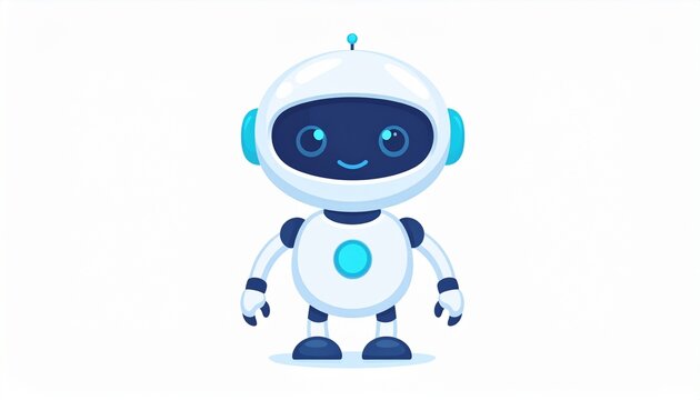 blue robot vector illustration
