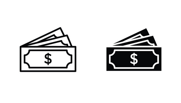 Cash vecor icon set. Stock vector illustrator. EPS 10