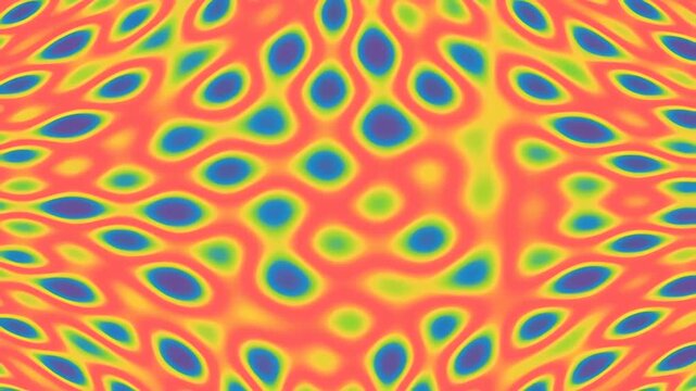 Abstract morphing cellular pattern with vibrant warm colors moving