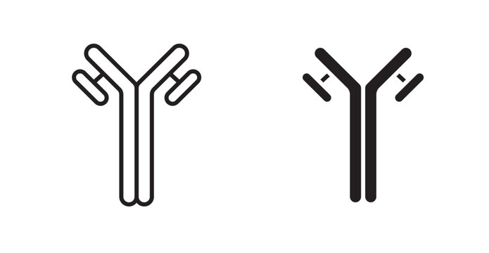 Antibody icon vector design illustrations. line and solid styles