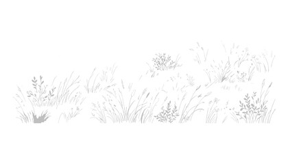 Obraz premium Transparent vector abstract grass and foliage elements for nature themed background design.