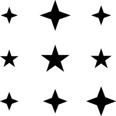 Obraz premium Five‑pointed star illustration collection featuring symmetrical symbols, celestial graphics, decorative design elements, abstract pattern art, and cultural concepts
