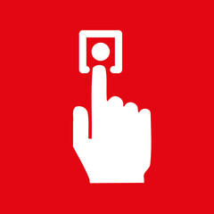 Icône bouton alarme alerte panneau rouge © ZAKLEFTY