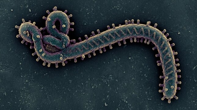 Ebola virus particle, scanning electron micrograph