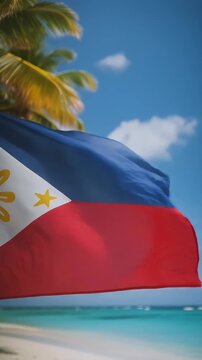 Waving national flags of Cuba, Mexico, South Korea, Chile and USA with patriotic symbols, stars and banners in the wind