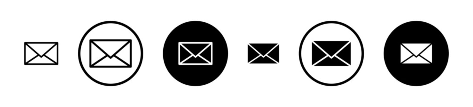 Envelope icon filled flat and line versions