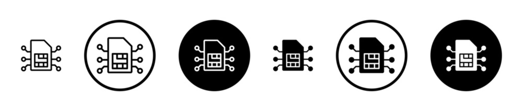 ESIM icon filled flat and line versions