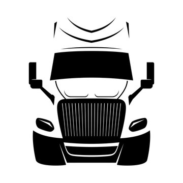 semi truck  illustration logo design vector