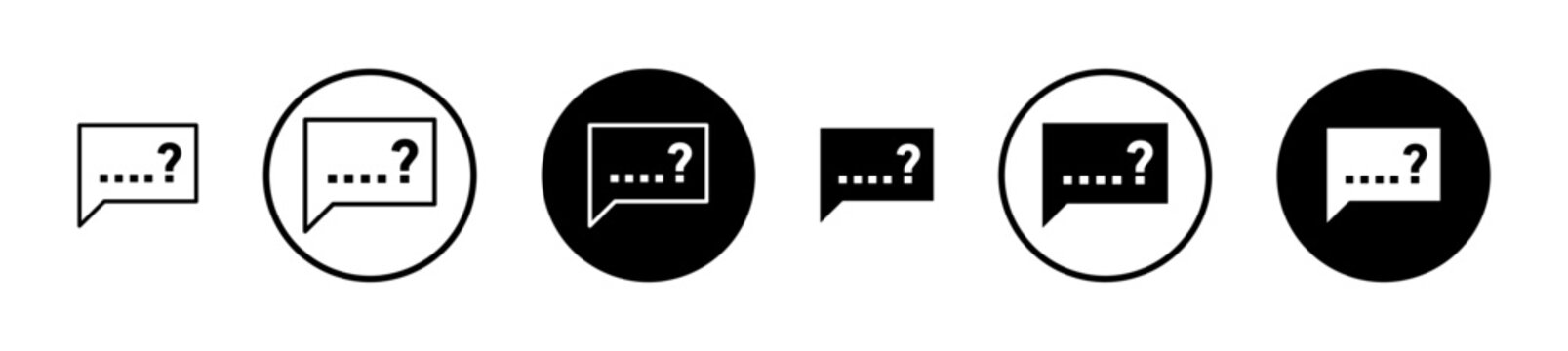 Interrogation icon filled flat and line versions