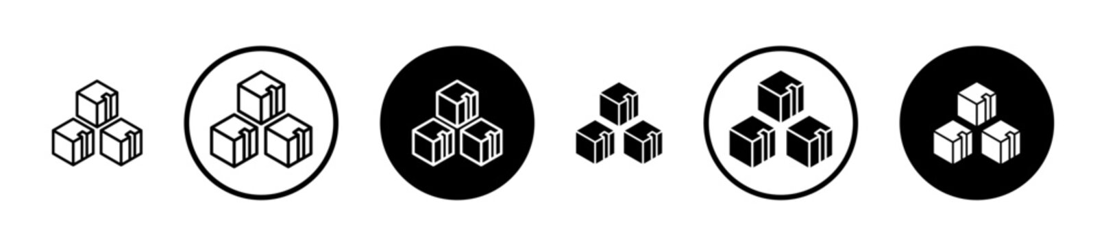 Inventory icon filled flat and line versions