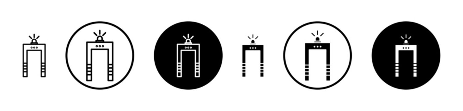 Metal detector icon filled flat and line versions
