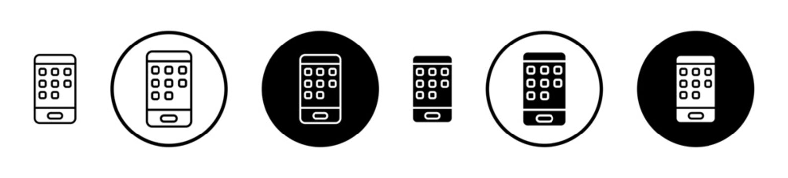 Mobile notch icon filled flat and line versions