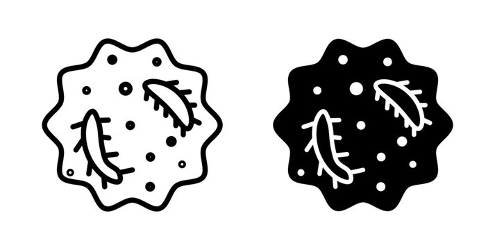 Microorganism icon filled flat and line versions
