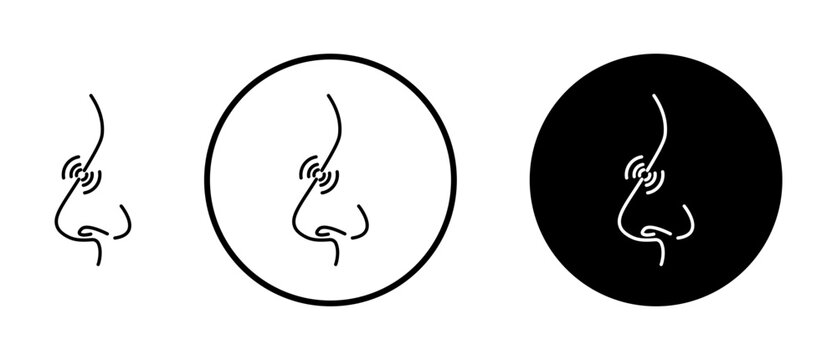 Nose pain icon filled flat and line versions