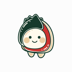 Cute sushi cartoon character smiling face. © Sumiyatun