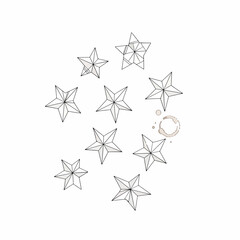 Obraz premium Geometric star shapes in circle formation.