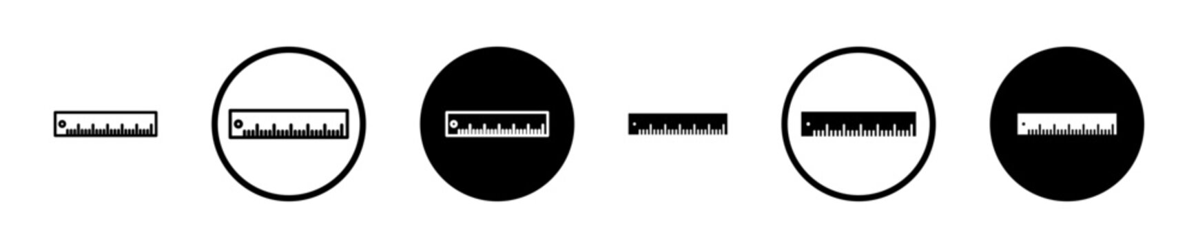 Ruler icon filled flat and line versions
