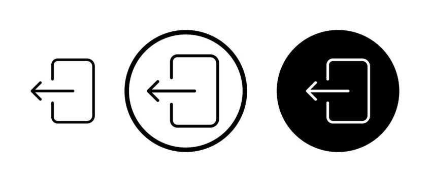 Sign out icon filled flat and line versions