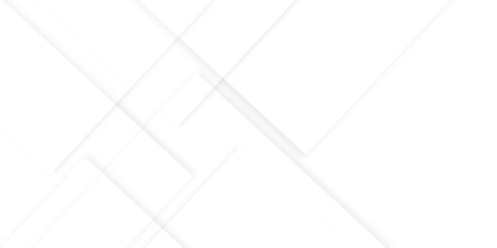Abstract white background design with layers of textured white transparent material in triangle and squares shapes. White color technology concept geometric line vector white light grey background.