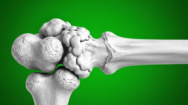 3d bone growth green background