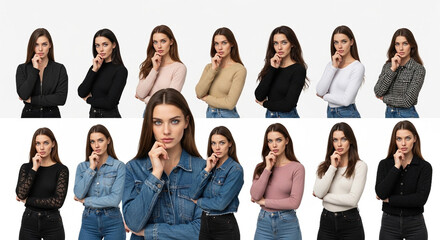 Obraz premium Confident young woman smiling on white background