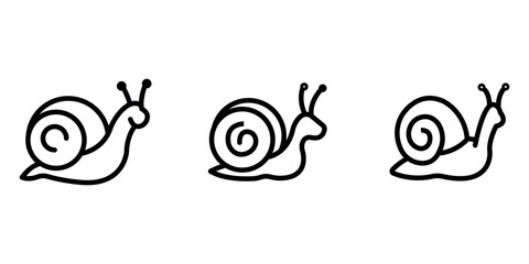 snail outline or line icon design bundle. © PANKAJ