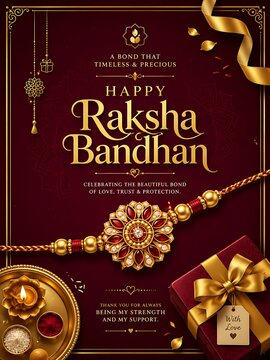 Traditional Indian Raksha Bandhan and Rakhi Celebration with Blessings, Happiness, and Emotional Connections