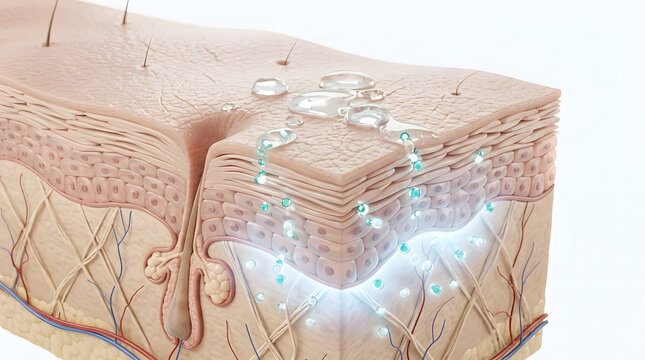 Serum absorption into human skin layers