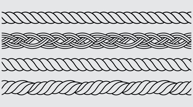 Nautical Rope Border Divider Collection Vector Illustration